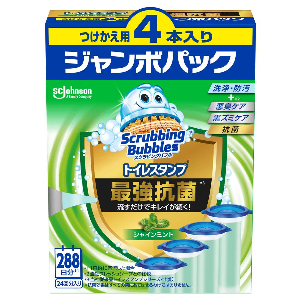 ジョンソン スクラビングバブル トイレスタンプ 最強抗菌 シャインミント つけ替え 38G×4個入