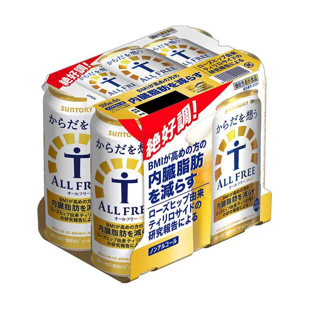 ◆[機能性表示食品]サントリー からだを想うオールフリー 500ml×6本   [4個セット]