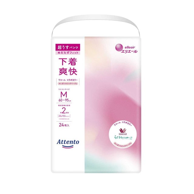 大王製紙 アテント 超うすパンツ 下着爽快 ピンクべージュ M 24枚