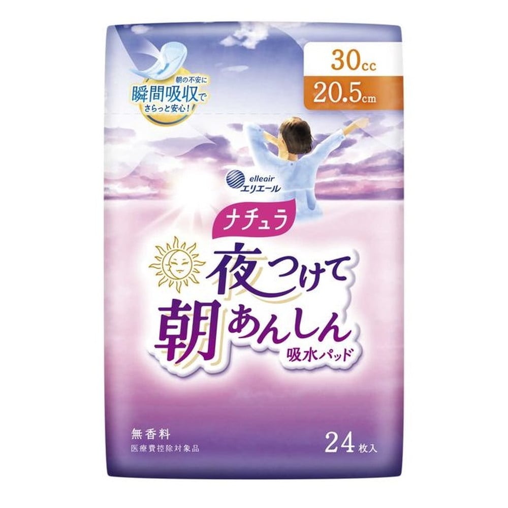 大王製紙 ナチュラ 夜つけて朝あんしん吸水パッド 20.5cm30cc24枚