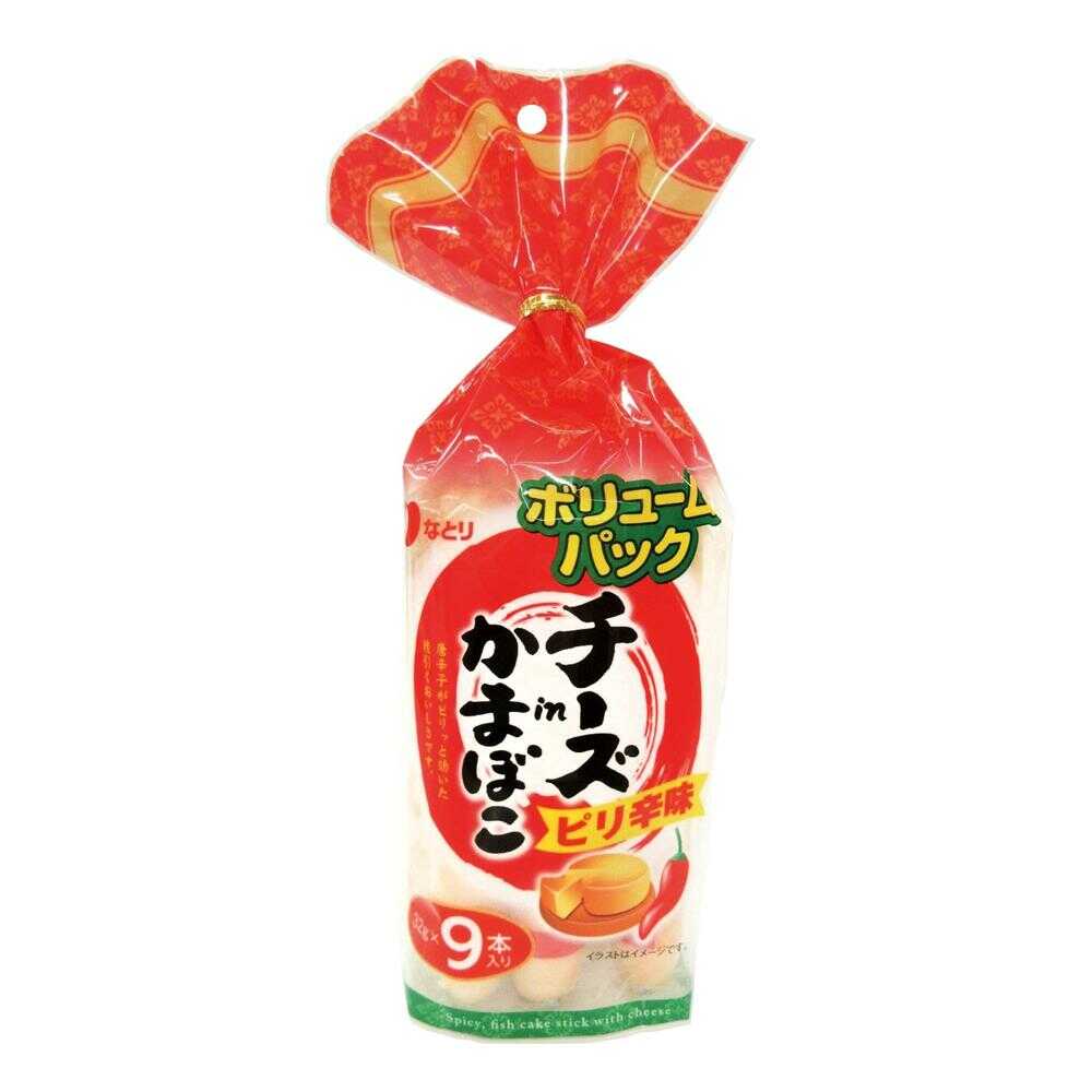 ◆なとり チーズかまぼこ ピリ辛味 ボリュームパック 288g(32g×9本)        [10個セット]