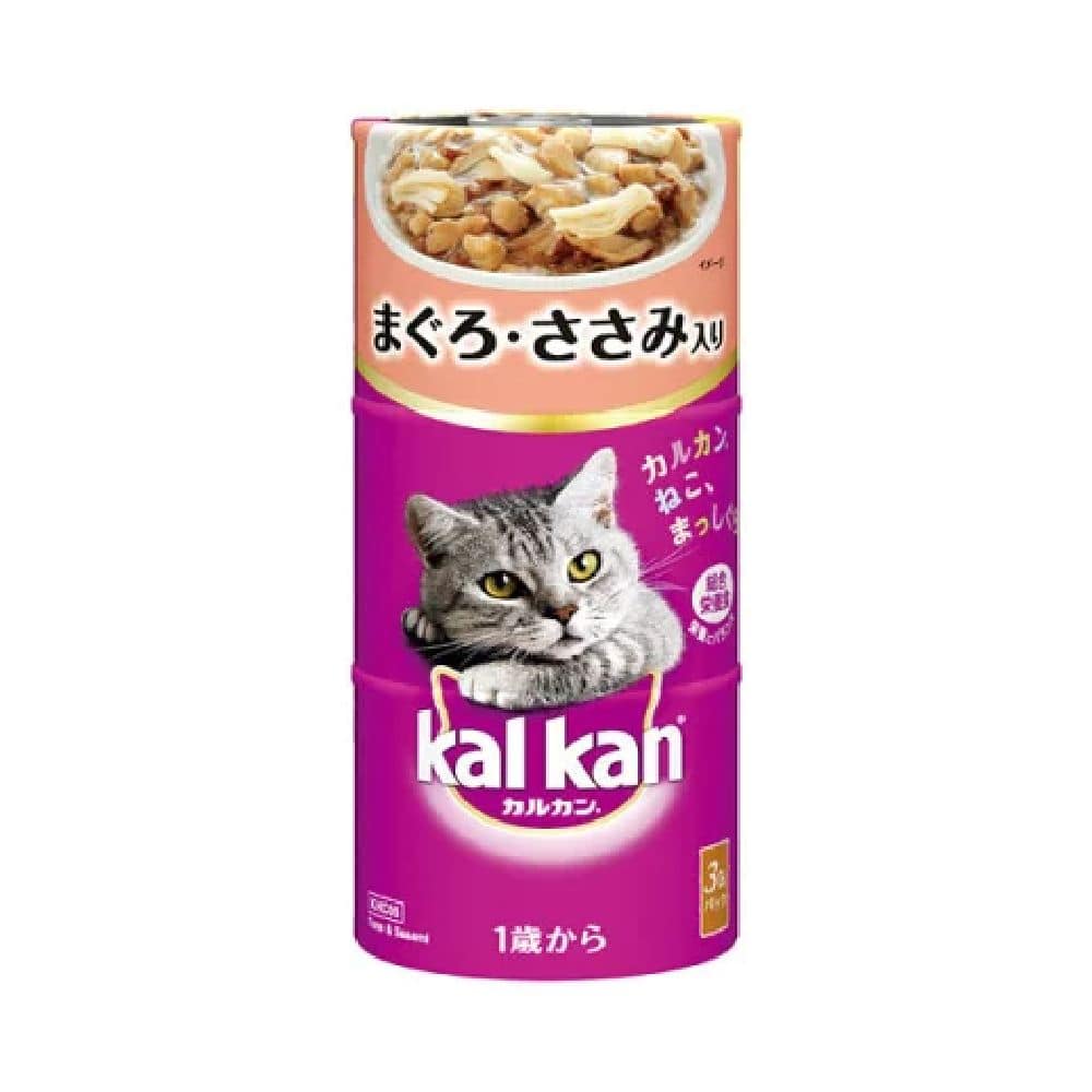 マース カルカン ハンディ缶 1歳から まぐろ・ささみ入り 160g×3缶
