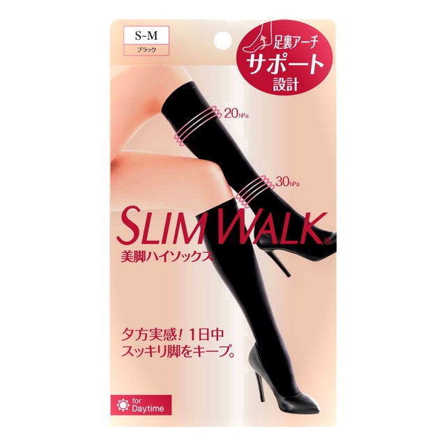 ピップ スリムウォーク 美脚ハイソックス ブラック S～Mサイズ 1足入