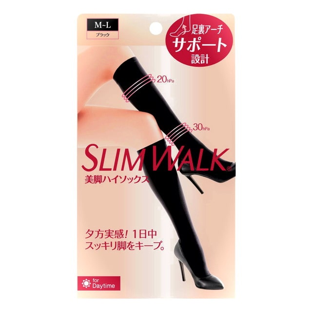 ピップ スリムウォーク 美脚ハイソックス ブラック M～Lサイズ 1足入