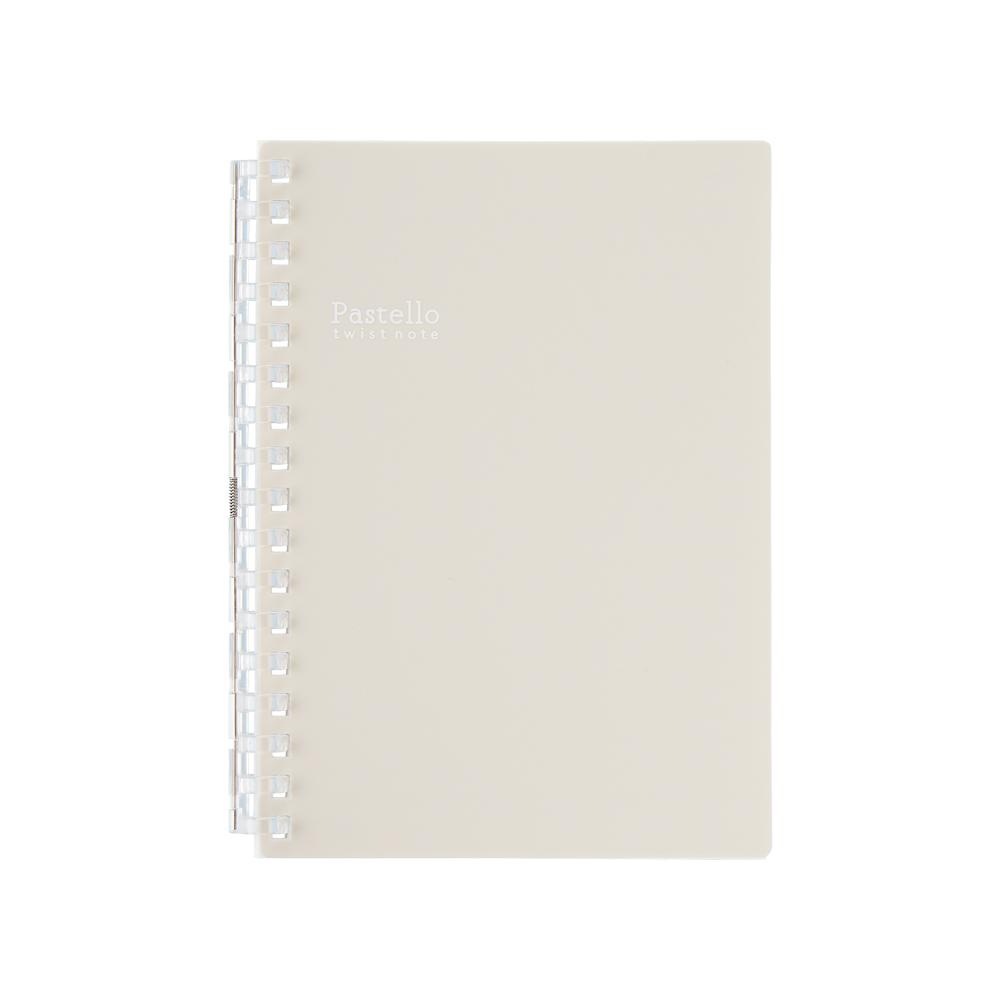 LIHIT LAB. Pastello ツイストノート A6 ベージュ リーフ 1冊 30枚