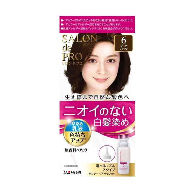 【医薬部外品】ダリヤ サロンドプロ 無香料ヘアカラー 早染め乳液 6＜ダークブラウン＞