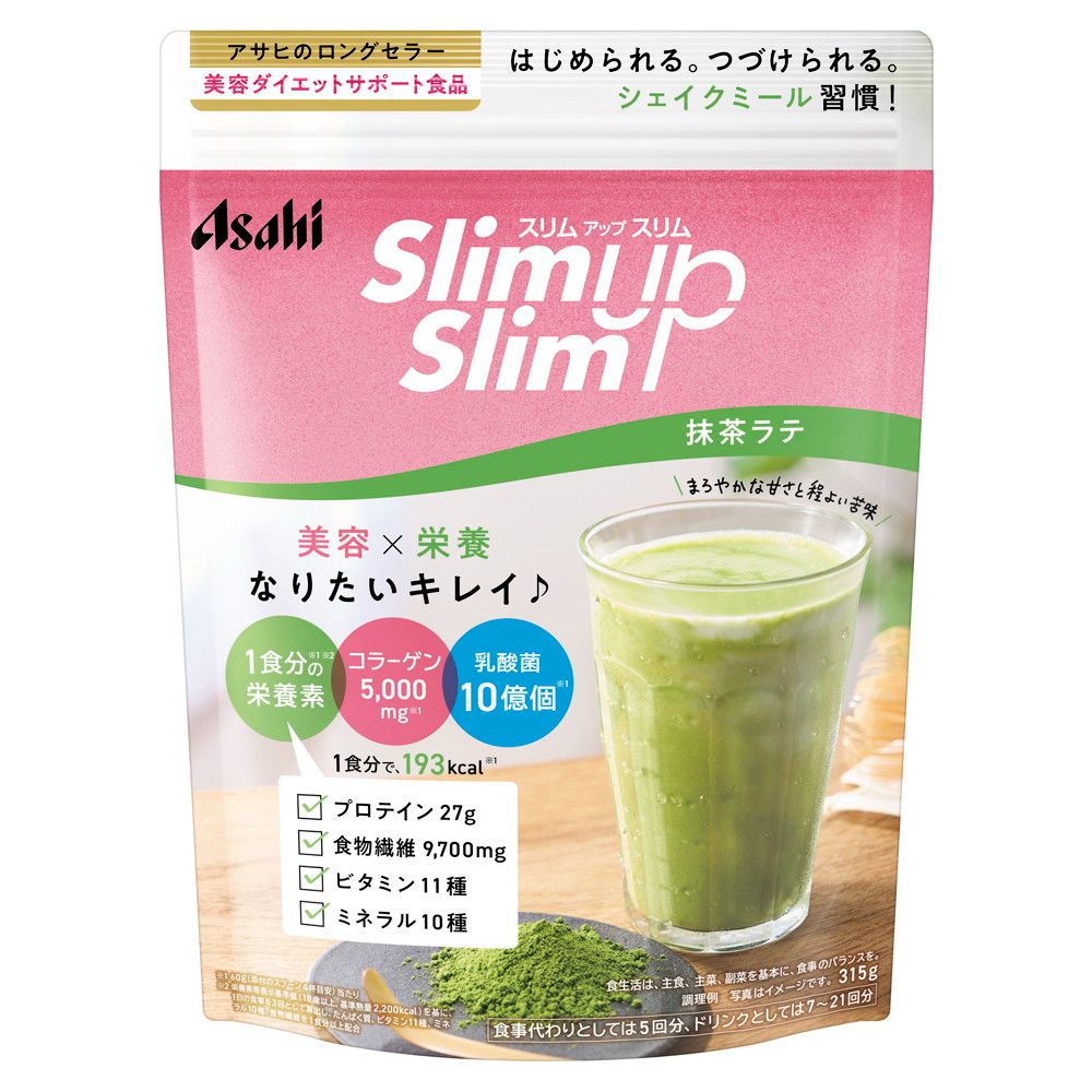 ◆アサヒ スリムアップスリム 酵素＋スーパーフードシェイク抹茶ラテ 315g