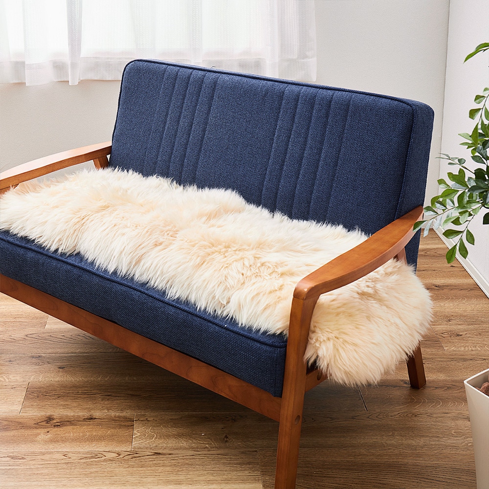 可愛い ムートンフリース  60x180cm M-511  ベージュ 【直送品】 返品・キャンセル・他商品と同時購入は不可