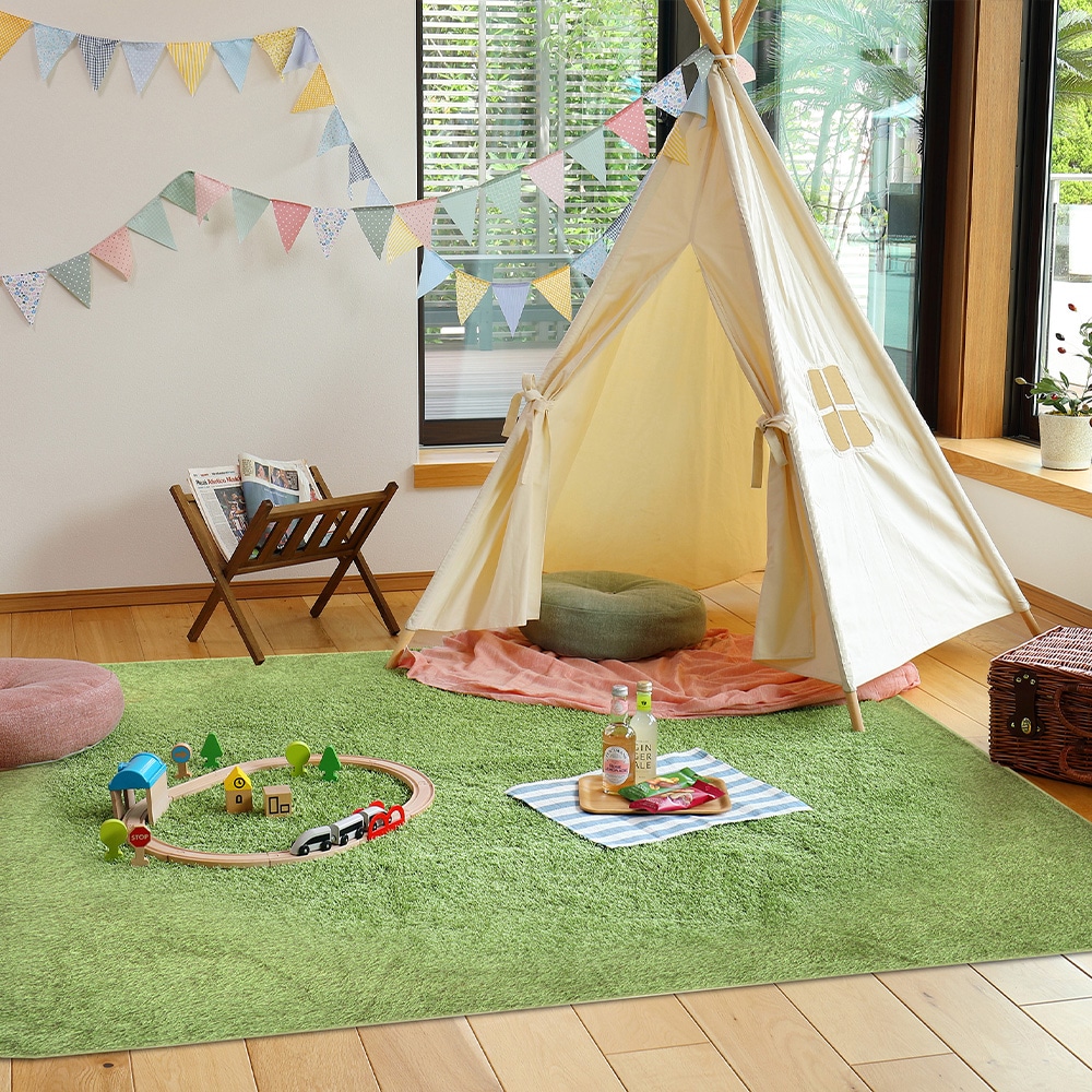 リアル芝生風のやわらかマット シーヴァ  185×240  【直送品】 返品・キャンセル・他商品と同時購入は不可