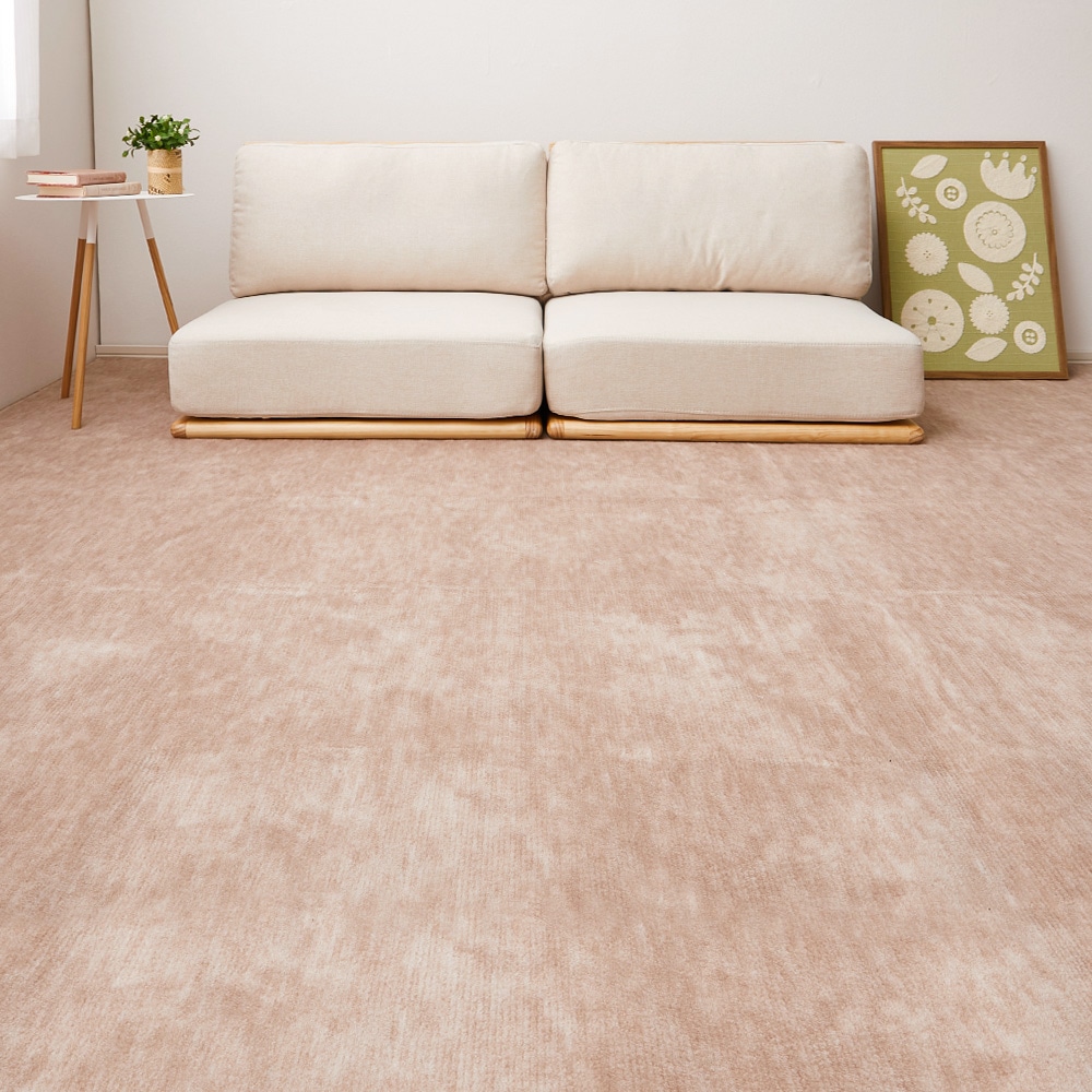 ペットにやさしい平織カーペット ラウム 382×382cm ベージュ 【直送品】 返品・キャンセル・他商品と同時購入は不可