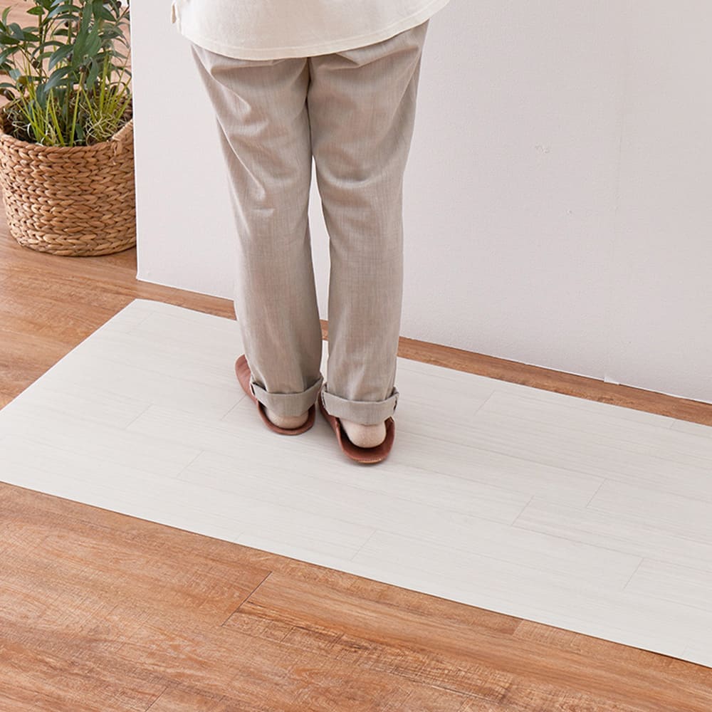 水拭きできるクッションフロア クリーム 45×270 【直送品】 返品・キャンセル・他商品と同時購入は不可