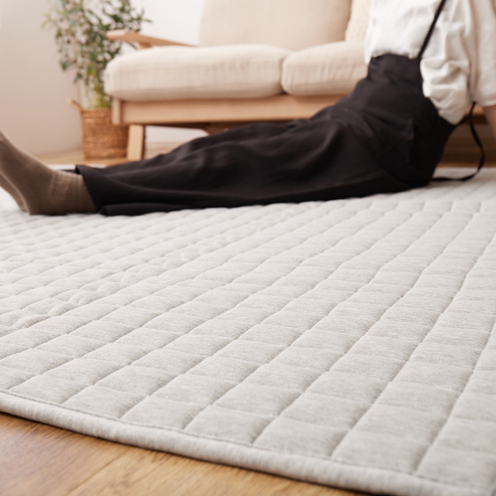 洗えるスウェットキルトラグ ココン  グレー130×190  【直送品】 返品・キャンセル・他商品と同時購入は不可