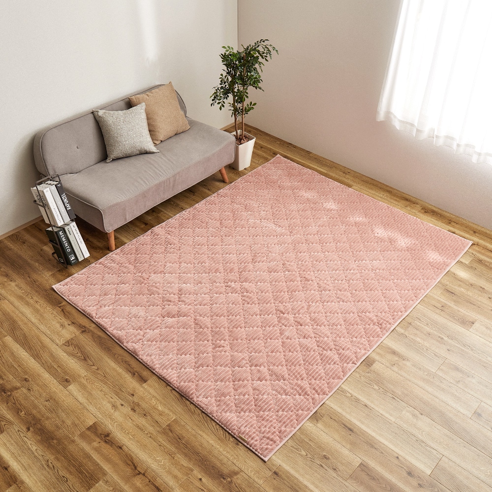 くすみカラーのストライプフランネルラグ ショコラ ダスティピンク 【直送品】 返品・キャンセル・他商品と同時購入は不可