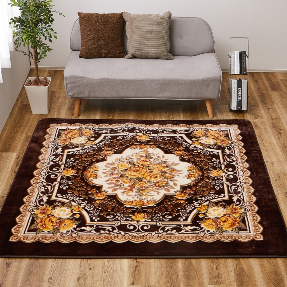 アドリア ホットカーペットカバー 220x220cm ブラウン 【直送品】 返品・キャンセル・他商品と同時購入は不可