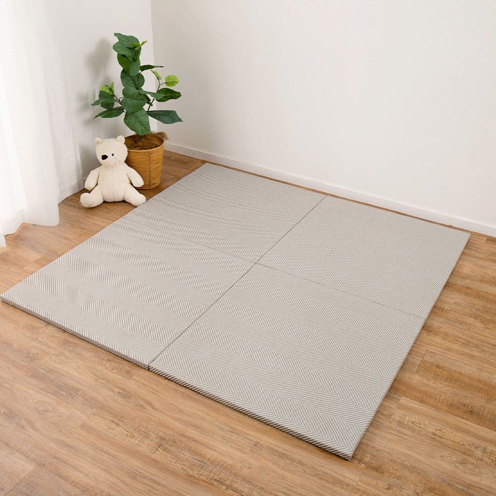 ファブリック置き畳 ボーナ 同色9枚組 GY 82×82×2.5cm  【直送品】 返品・キャンセル・他商品と同時購入は不可