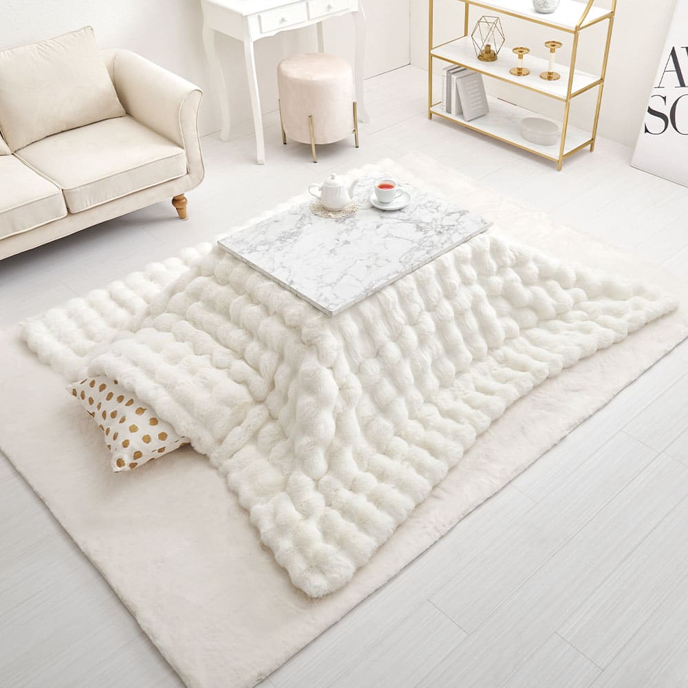 こたつ布団 ルナ 約190×190cm アイボリー 【直送品】 返品・キャンセル・他商品と同時購入は不可