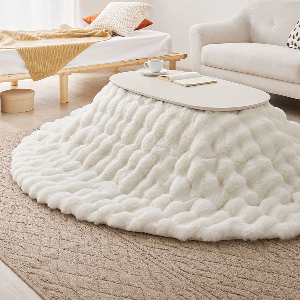 こたつ布団 ルナ 約210×170cm  アイボリー 【直送品】 返品・キャンセル・他商品と同時購入は不可