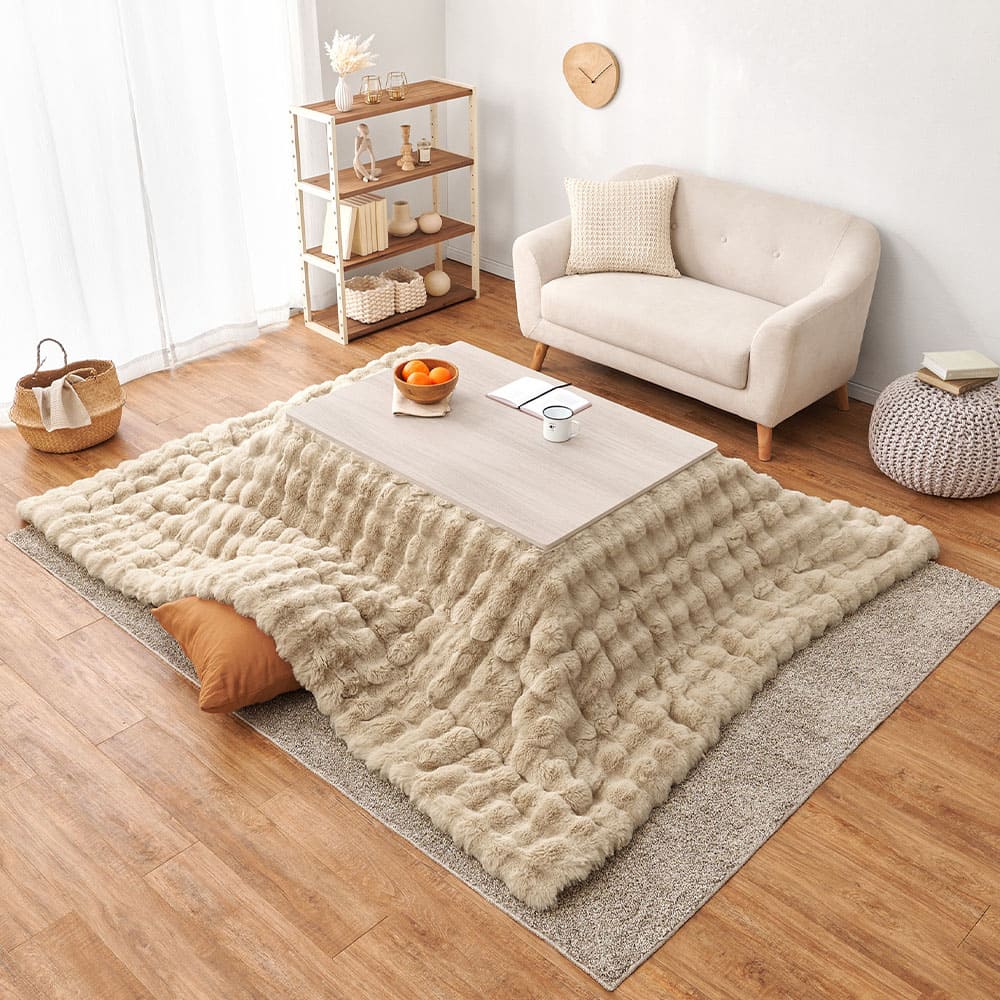 こたつ布団 ルナ 約190×240cm  ベージュ 【直送品】 返品・キャンセル・他商品と同時購入は不可