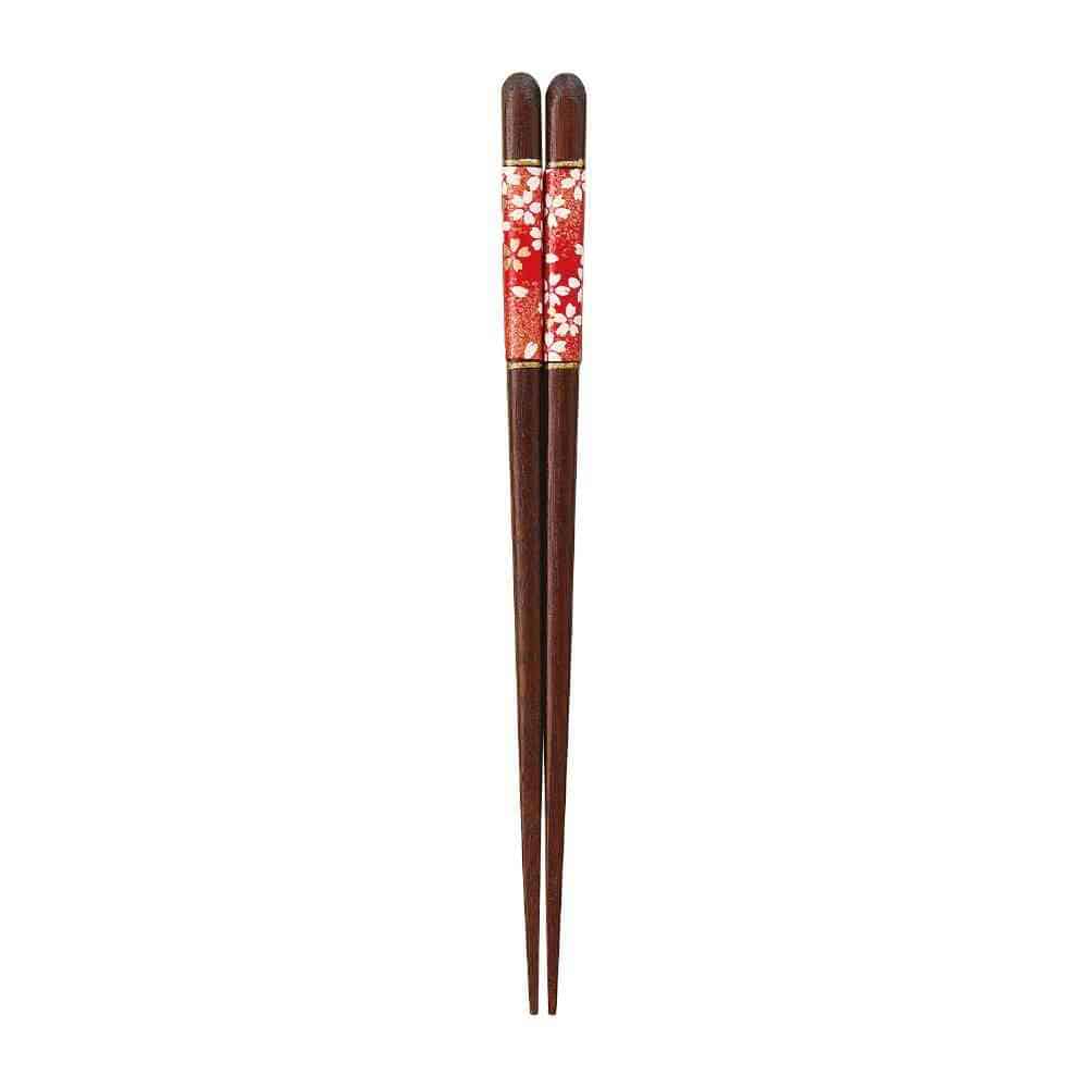 イシダ 箸 漆先角和紙夜桜  1膳