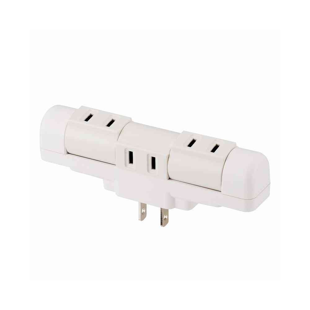 オーム電機　回転タップ３口壁コンセント
