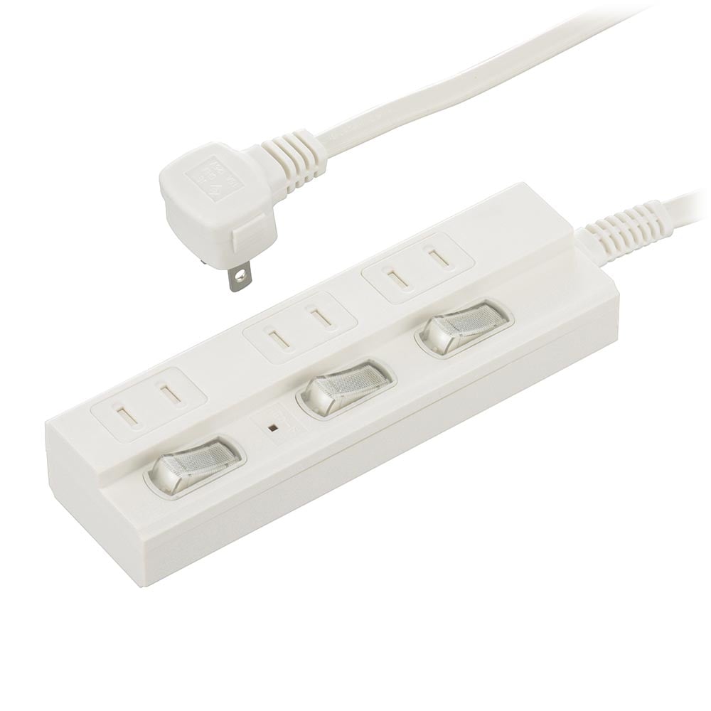 オーム電機 節電タップ 雷ガード 3個口 HS-TPK35W-22
