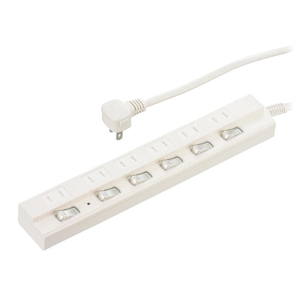 オーム電機 節電タップ 雷ガード 6個口 HS-TPK62W-22