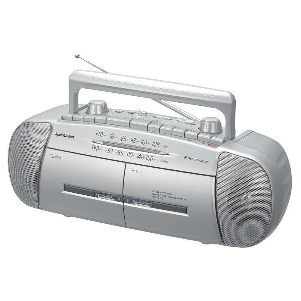 オーム電機 ダブルラジオカセットレコーダー AM／FMステレオ 1台