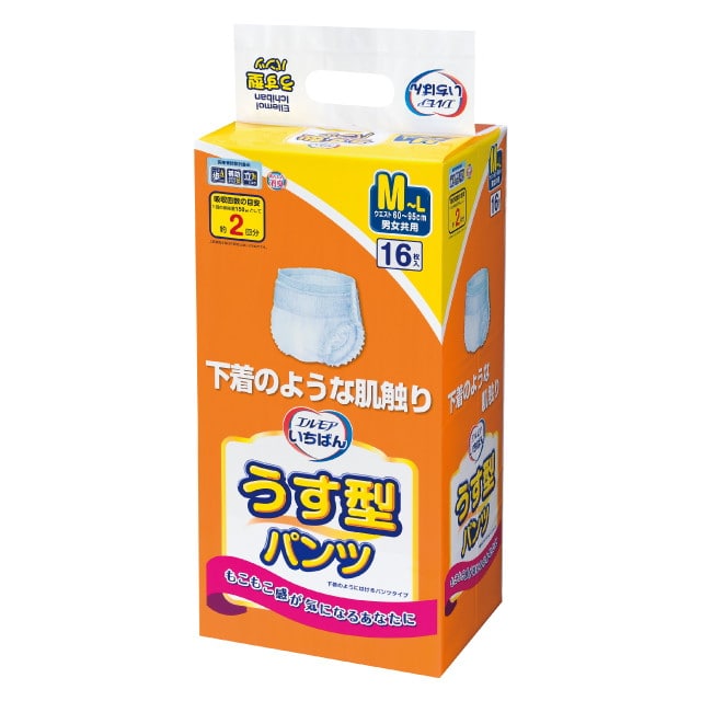 エルモア いちばん はくパンツ薄型 M-L 16枚