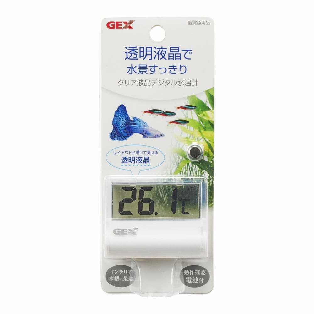 ジェックス クリア液晶デジタル水温計