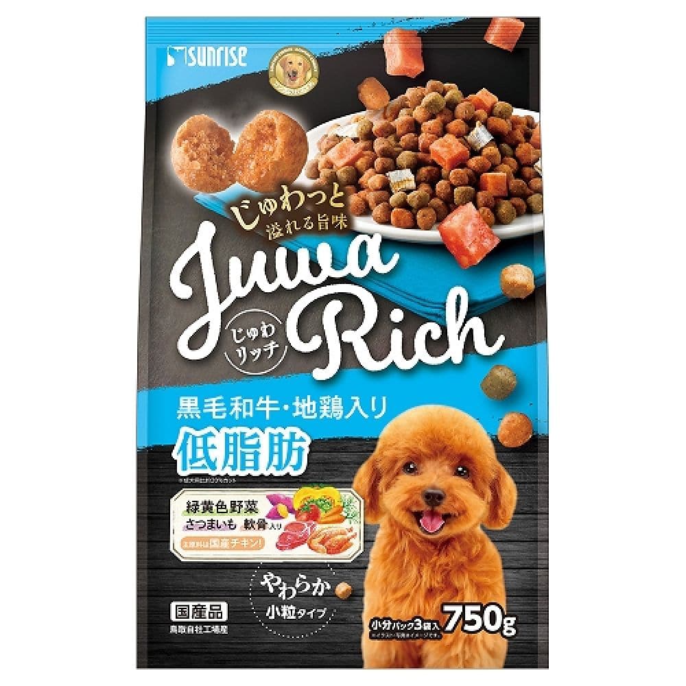 マルカン サンライズ じゅわリッチ 黒毛和牛・地鶏入り 低脂肪 750g