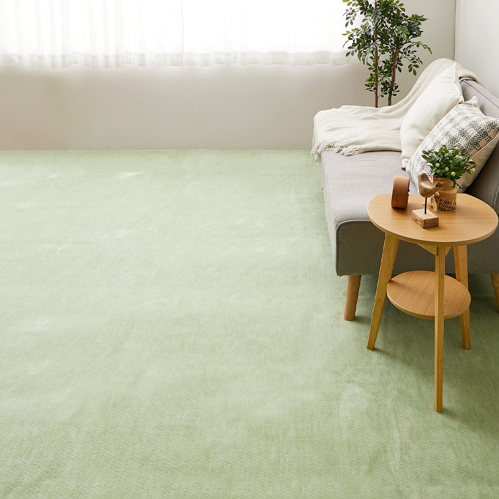 ペットにやさしい平織カーペット ラウム 352×352cm グリーン 【直送品】 返品・キャンセル・他商品と同時購入は不可