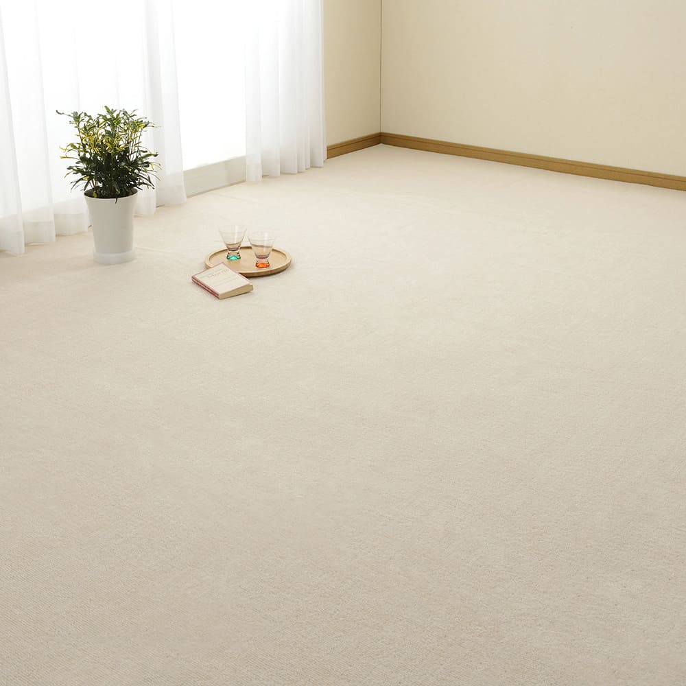 ループパイルの平織カーペット ミーテ 江戸間2畳 アイボリー 【直送品】 返品・キャンセル・他商品と同時購入は不可