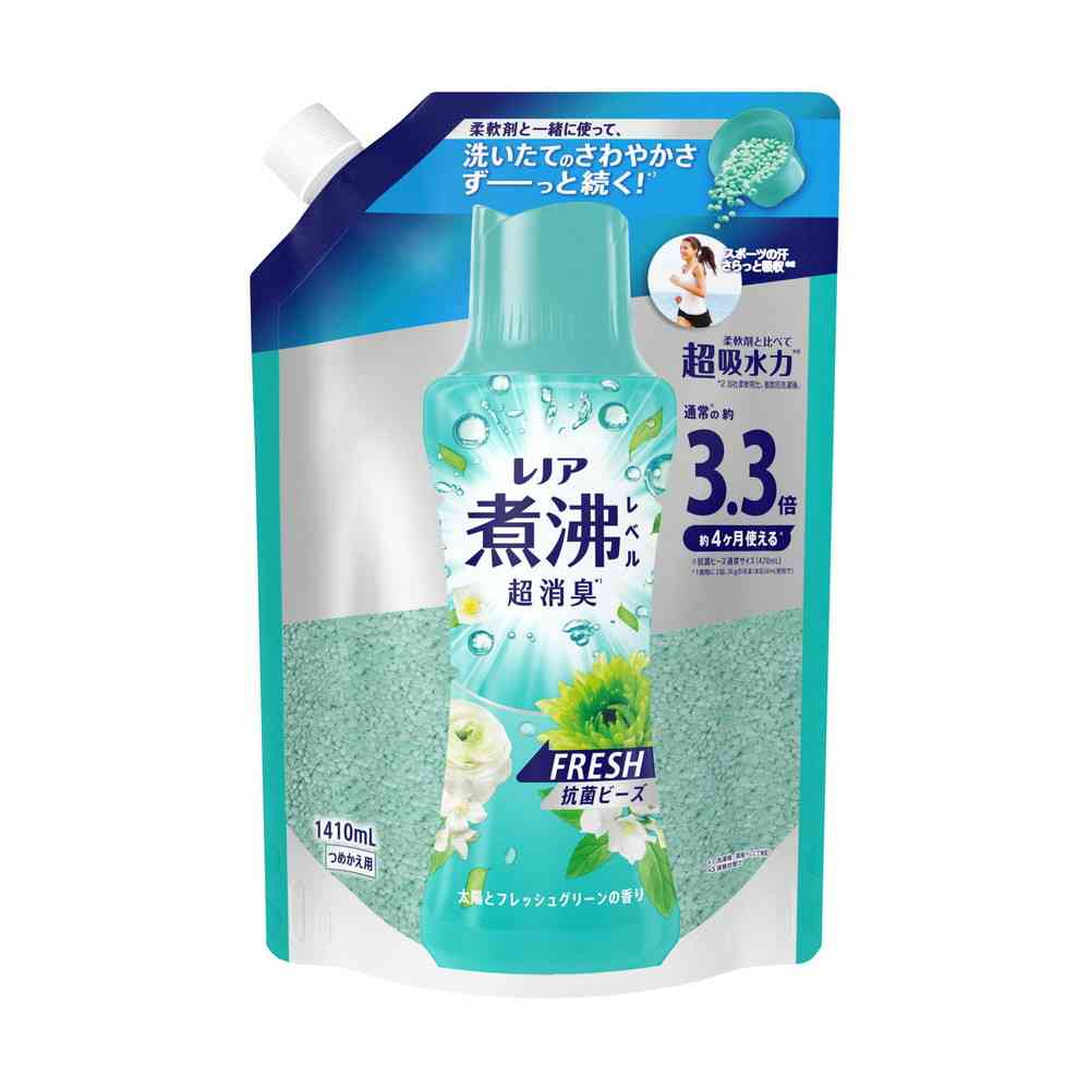 P&G レノア煮沸レベル 消臭 抗菌ビーズ 太陽とフレッシュグリーンの香り 超特大 1410ml   [5個セット]