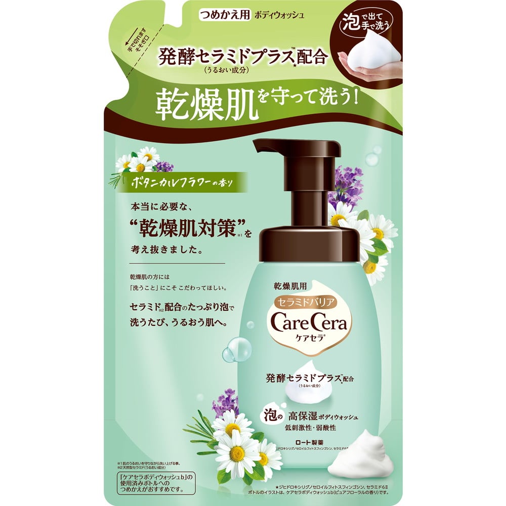 ケアセラ 泡の高保湿ボディウォッシュ ボタニカルフラワーの香り 詰め替え 385mL