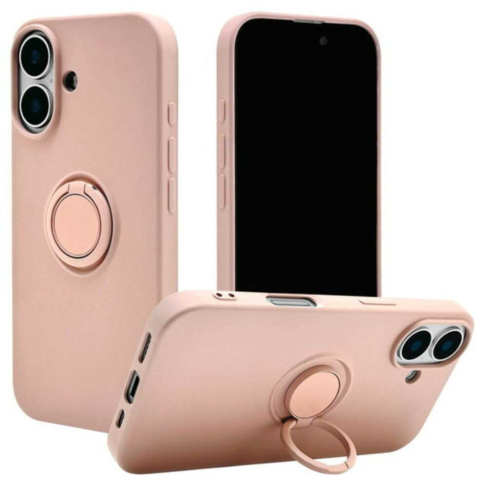 テレホンリース iPhone16 ケース カバー ソフトケース TPU スマホリング スモーキーピンク