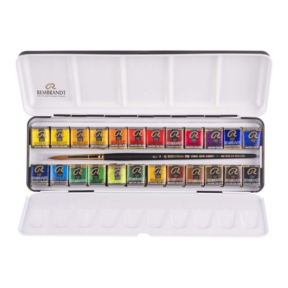 レンブラント固形水彩絵具 24色セット T0583-8625 【直送品】 返品・キャンセル・他商品と同時購入は不可