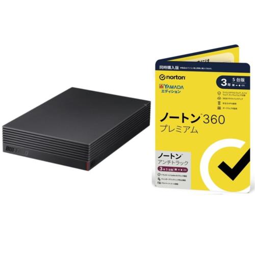 バッファロー(BUFFALO) HD-EDS4U3-BE 4TB + ノートン 360 プレミアム/アンチトラック 同時購入 3年5台版 ヤマダエディション
