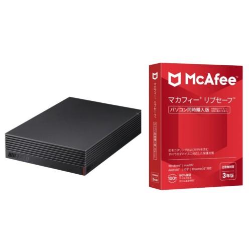 バッファロー(BUFFALO) HD-EDS4U3-BE パソコン&テレビ録画用 外付けHDD 4TB + マカフィー リブセーフ 3年 同時購入版