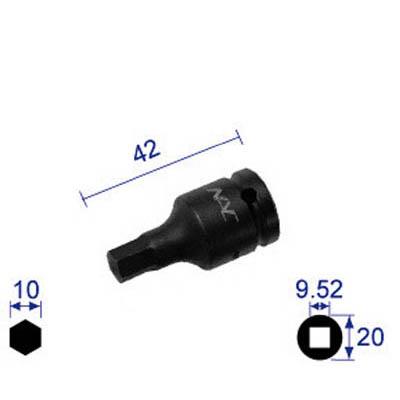 長堀工業 310C ヘキサゴンレンチソケット ショートタイプ 差込角9.52x対辺10mm