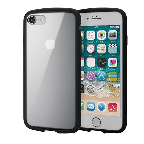 エレコム(ELECOM) PM-A22STSLFCBK ブラック iPhone SE 第3世代/SE 第2世代/8/7用 ハイブリッドケース