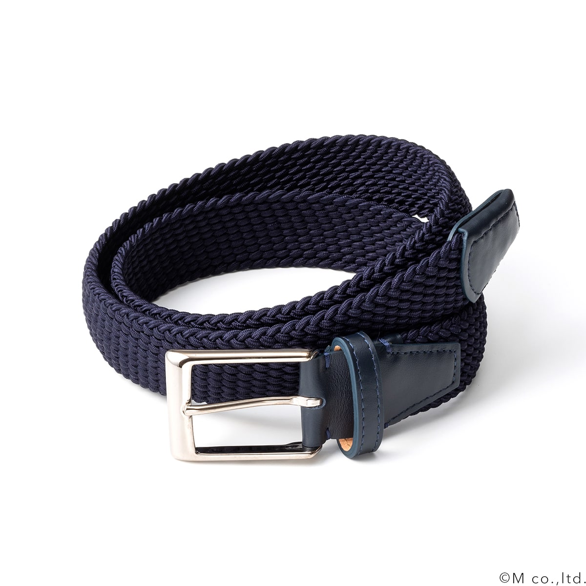［ラルコバレーノ］35mm エラスティックメッシュベルト NAVY M