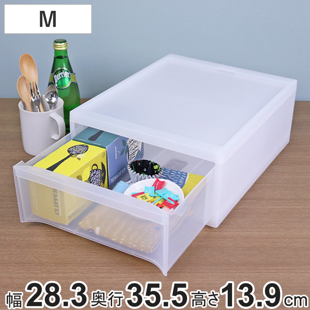 収納ケース スタックシステムケース A4サイズ M 約 幅28.3×奥行35.5×高さ13.9cm （ 収納 引き出し ケース 小物 小物入れ 卓上 文房具 デスク ワイシャツ 積み重ね クローゼット キッチン 収納ボックス Yシャツ プラスチック ）