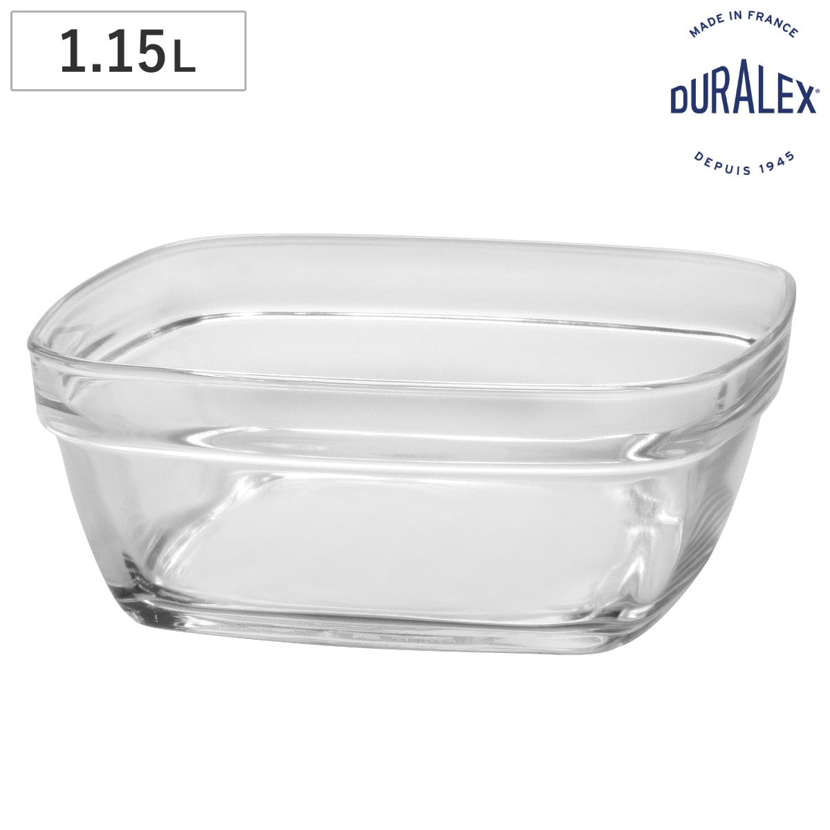 DURALEX デュラレックス カレボウル 1150cc （ 食洗機対応 電子レンジ対応 ガラスボウル メイン料理 つくりおき ガラス食器 全面物理強化ガラス サラダ メイン 大きめ 耐熱性 においつきにくい 割れにくい おしゃれ 1.5L ）