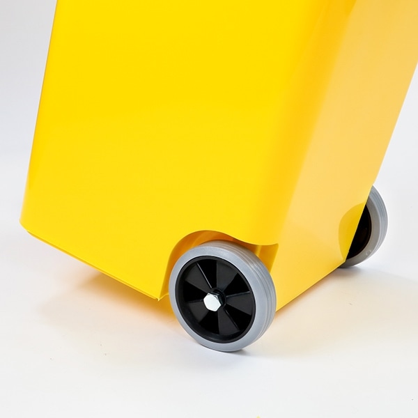 ゴミ箱 45L ダルトン DULTON 屋外兼用 プラスチックトラッシュカン ( ごみ箱 45リットル 蓋つき キャスター付き 排水栓 キッチン リビング アメリカン ダストボックス ごみばこ ふた付き 袋 見えない おしゃれ アメリカ ) 【イエロー】 イエロー