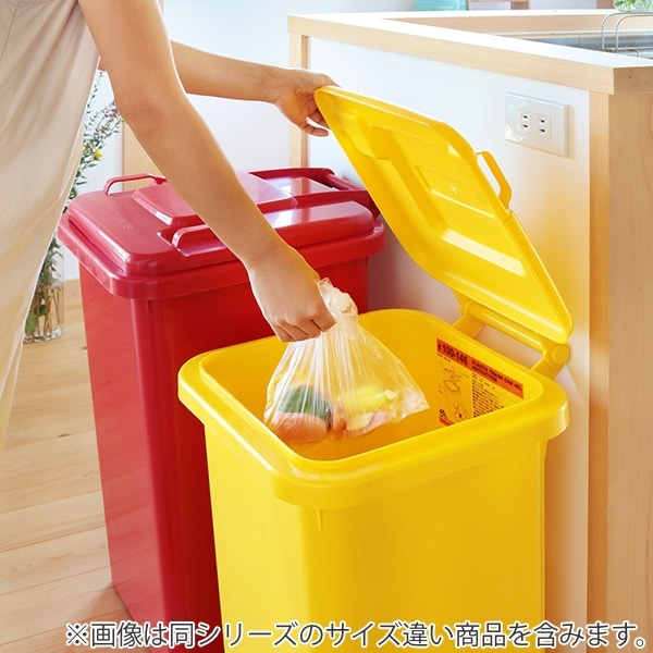 ゴミ箱 45L ダルトン DULTON 屋外兼用 プラスチックトラッシュカン ( ごみ箱 45リットル 蓋つき キャスター付き 排水栓 キッチン リビング アメリカン ダストボックス ごみばこ ふた付き 袋 見えない おしゃれ アメリカ ) 【イエロー】 イエロー