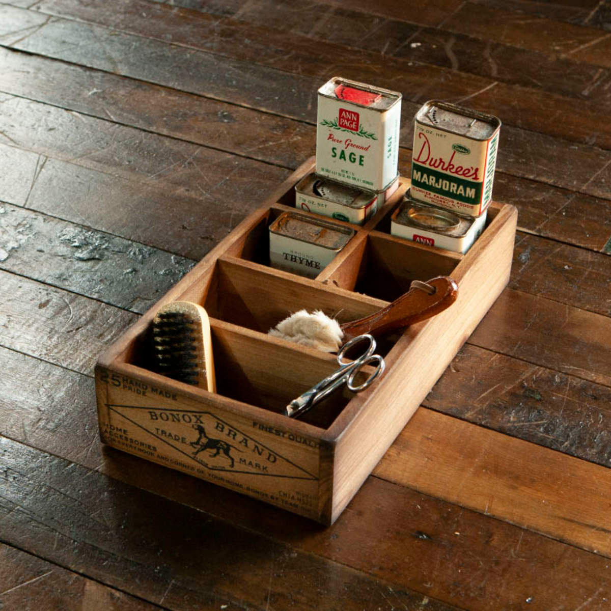 小物収納 ダルトン DULTON WOODEN ORGANIZER BOX ウッデン ボックス 木製 幅17.5×奥行32×高さ7cm ( 小物入れ 収納ケース 収納ボックス ケース 木製ボックス 仕切あり 小物 道具入れ 整理整頓 整理 ヴィンテージ感 スタッキング )