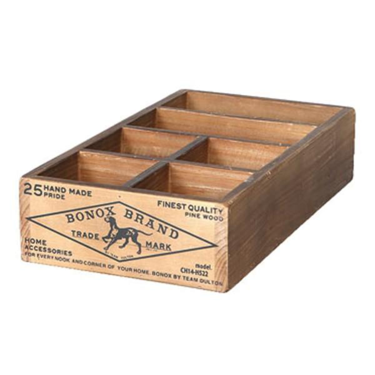小物収納 ダルトン DULTON WOODEN ORGANIZER BOX ウッデン ボックス 木製 幅17.5×奥行32×高さ7cm ( 小物入れ 収納ケース 収納ボックス ケース 木製ボックス 仕切あり 小物 道具入れ 整理整頓 整理 ヴィンテージ感 スタッキング )