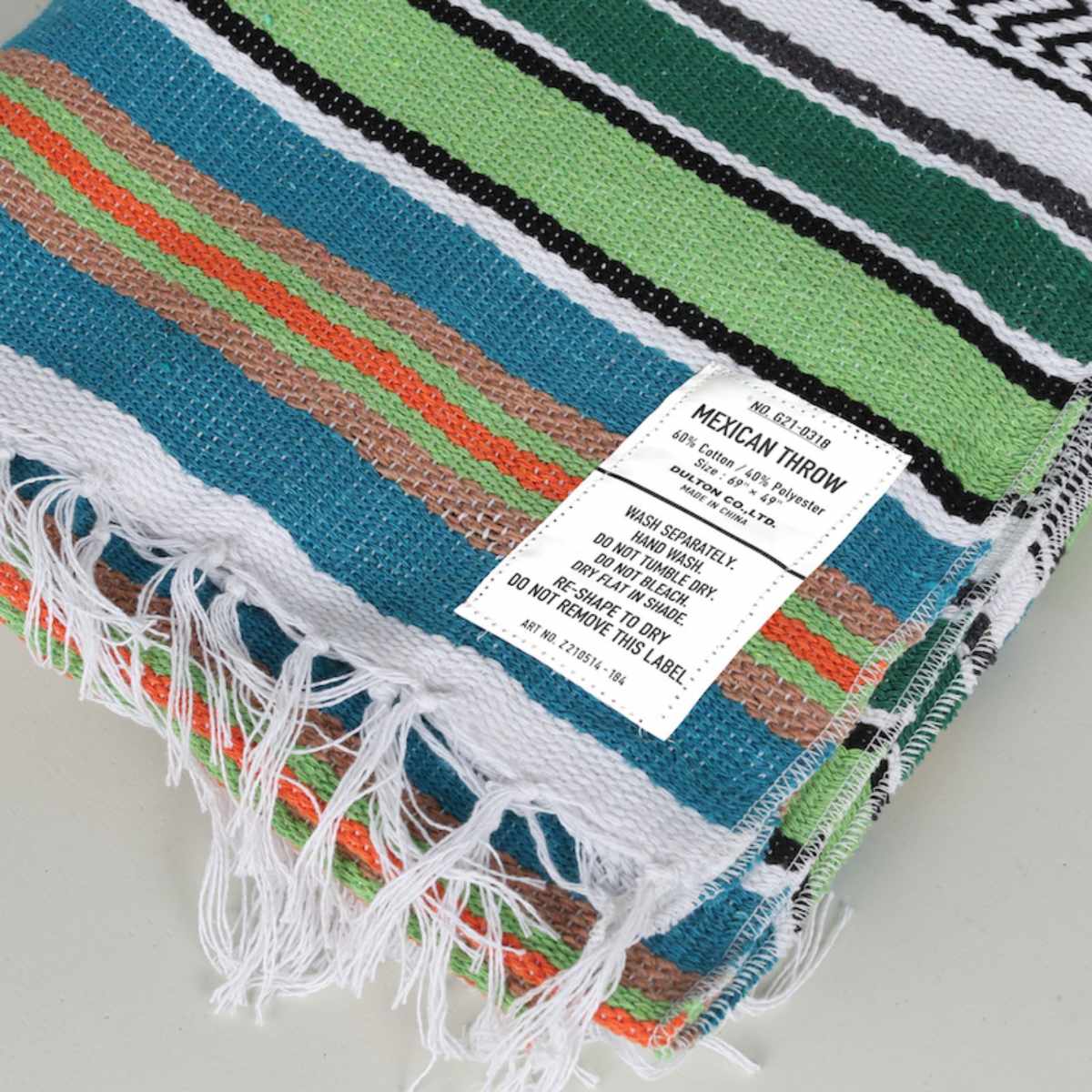 マルチクロス ダルトン MEXICAN THROW ブランケット 羽織 ( DULTON 125×175cm マルチカバー テーブルクロス フリーカバー ソファーカバー 大判 長方形 メキシカン 多目的 マルチ クロス キャンプ ピクニック 布 ) 【オレンジ】 オレンジ