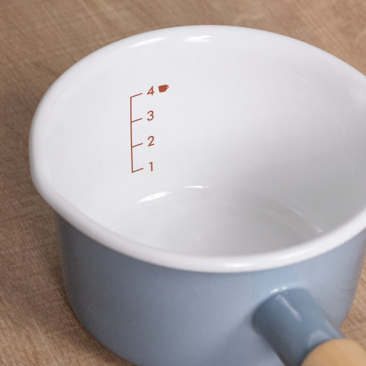 ミルクパン 14cm IH対応 Cotton Plus 富士ホーロー Honey Ware ( ハニーウェア ガス火対応 片手鍋 琺瑯鍋 14センチ ソースパン ほうろう鍋 蓋付き 両口 目盛り付き 小鍋 ミニ 片手なべ 調理器具 おしゃれ ) 【アッシュブルー】 アッシュブルー