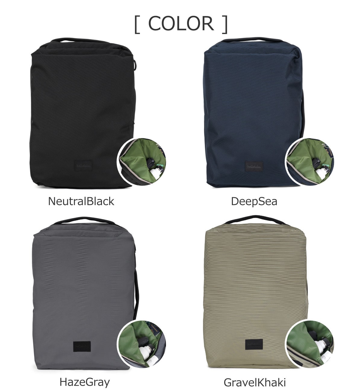 【アウトレット】 リュック hellolulu ケル KELL new fabric ( ハロルル リュックサック ビジネスリュック バッグ デイパック ショルダー 手提げ かばん 鞄 レディース メンズ 軽い 撥水 通学 通勤 キャリーオン PC収納 おしゃれ ) 【DeepSea】 DeepSea